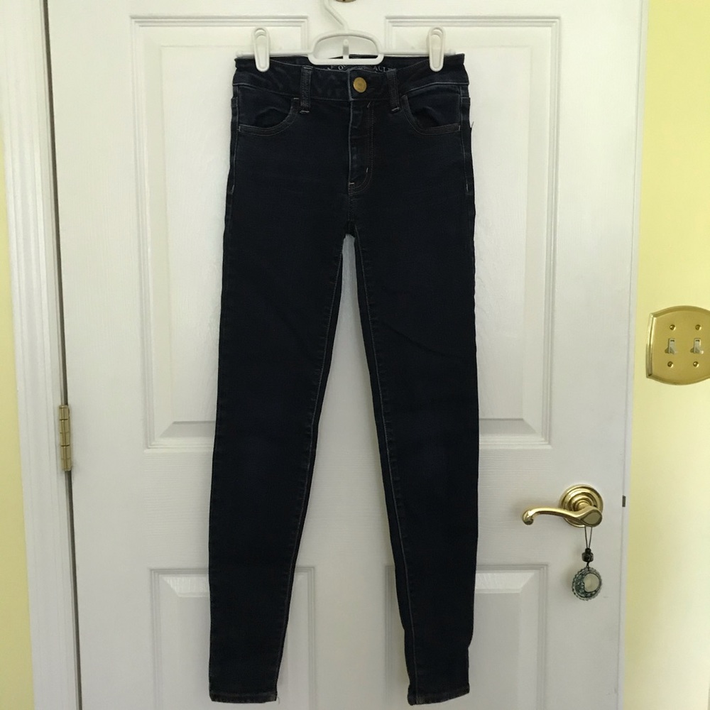 american eagle dark wash jeggings